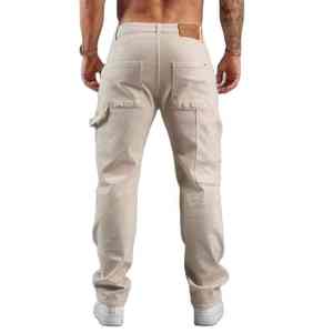 Pantalon en jean pour homme, nouvelle conception respirante de qualité supérieure, tissu denim décontracté kaki, double genouillère, personnalisable - Product Image 6