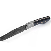 Tendance vente prix usine couteaux de chasse personnalisé à la main corne de taureau poignée couteau de chasse couteau de survie avec gaine en cuir