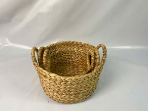 ชุดตะกร้าเก็บของทรงกลม 3 ใบ ทำจากผักตบชวา ยืดหยุ่น เป็นมิตรกับสิ่งแวดล้อม ยี่ห้อเวียท อันห์ - Product Image 2