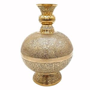 Pièce centrale de décoration de chambres récipient en métal Pots en métal standard Vases en métal plaqué or de style classique Vase à fleurs en aluminium - Product Image 6