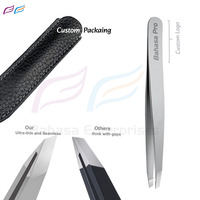 Vente en gros emballage personnalisé meilleure vente pince à épiler à sourcils pointe inclinée professionnelle Bahasa Pro Beauty Label privé
