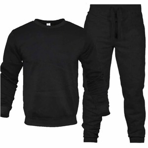 Men's Two-Piece Set O-Neck 2 Pieces Sets Tracksuit Hooded Sweatshirt +Drawstring Pants Male Sport <b>Hoodies</b> <b>Running</b> Sportswear - Product Image 2