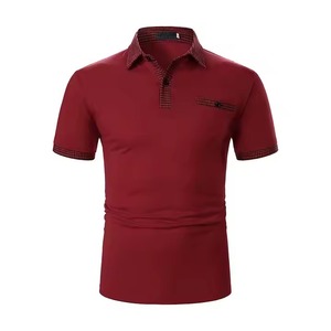 Polo personalizado para hombre con bordado manga corta diseño de verano tejido de punto - Product Image 1
