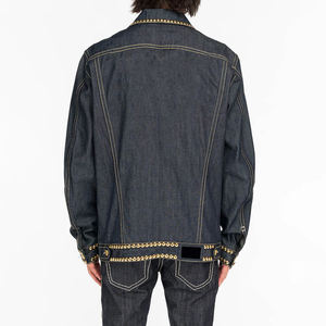 Fabrication en usine, nouvelle arrivée, veste en jean pour homme à manches longues, toile fine, respirante, style streetwear, personnalisable, vente en gros - Product Image 3