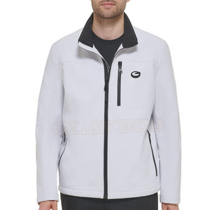 Chaqueta Softshell de color sólido cálido de invierno para hombre con tela de lona transpirable y cuello alto - Product Image 1