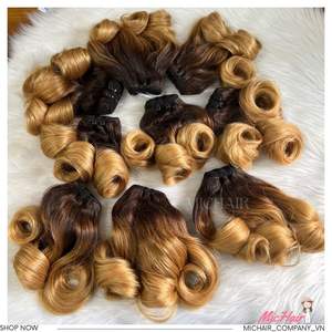 Prix de gros Extensions de cheveux humains Remy vietnamiens Tissage de cheveux Paquets de cheveux colorés super doublement étirés - Product Image 2