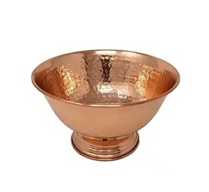 Tazón de fruta de cobre redondo de mesa de cocina, tazón de mezcla de alimentos de buena calidad, utensilios de cocina elegantes, tazón pulido brillante - Product Image 1