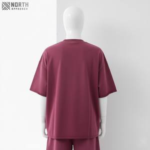 เสื้อยืด100% สำหรับผู้ชายเสื้อยืดโอเวอร์ไซส์ธรรมดางานปักลายผ้าคอตตอนออกแบบได้ตามที่ต้องการน้ำหนักมาก - Product Image 2