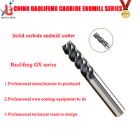 Fraises à couteau plat en carbure monobloc 4 cannelures AlTin enduit marque Baolifeng avec chanfrein pour acier ordinaire ODM/OEM