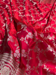 Hermosas cortinas ligeras tejidas a mano, sari de chifón Mashru, tejido Banarasi, tela suave de secado rápido, protección solar, ropa de fiesta - Product Image 3