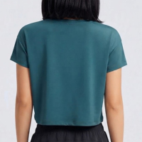 T-shirt décontracté d'été 100 % coton, coupe courte, col rond, léger, pour femme, fabrication sur mesure OEM/ODM
