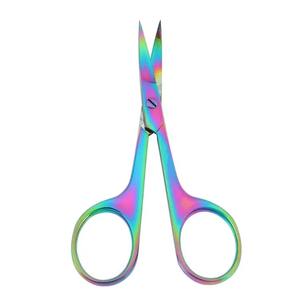 Tijeras de Pedicura de Acero Inoxidable con Hoja Curva Recubierta Multicolor, Herramienta de 30g para Recortar Cutículas para el Cuidado de las Uñas - Product Image 1