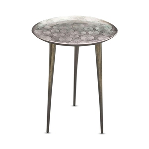 Round Shape Steel Light <b>Grey</b> Aluminum 3 Leg Side Table for Home Decor and Planter <b>Stool</b> for Indoor Manufacturer Indian Factory - Product Image 1