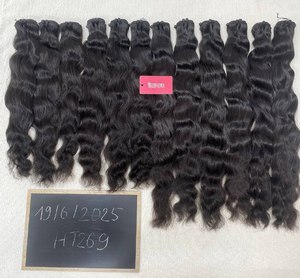 Extensiones de cabello de trama de Color negro de onda Natural súper doble dibujado de alta calidad Paquetes de cabello de trama de cabello humano vietnamita virgen crudo - Product Image 1
