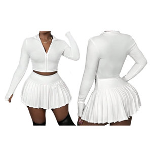 ชุดกระโปรงจีบสองชิ้นสำหรับผู้หญิงชุดกระโปรงพลีทสองชิ้นแบบ XS-XL สินค้าใหม่2025รายการ - Product Image 6