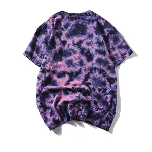 OEM Custom Men's Vibrant <b>Tie</b>-Dye T-Shirts Premium Cotton <b>Knitted</b> Fabric Short Sleeves O-neck Breathable Lightweight Fashion - Product Image 6