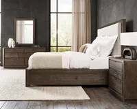 Mesita de noche Bernhardt Outline con acabado de madera moderna