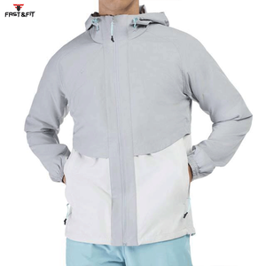 New Design <b>Men's</b> Lightweight Canvas Stand Collar Winter Waterproof Windbreaker Sport Rain <b>Jacket</b> Hooded Front Logo - Product Image 3