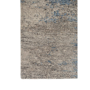 Alfombra Rectangular Kavi Hecha a Mano con Lana, Bambú y Seda, Diseño Abstracto Beige Marrón Afterglow, para Pasillo, Modelo Eskm-02 - Product Image 4