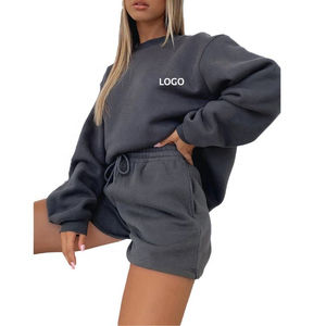 Sudadera de cuello redondo de manga larga personalizada de 500gsm para mujer, 100% de algodón, informal, cuello cómodo, tejido con estampado 3D - Product Image 2