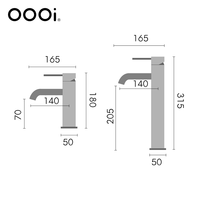 Robinet de lavabo en laiton pour hôtel, design minimaliste, monocommande, à poser sur le comptoir, mitigeur eau chaude et froide pour salle de bain
