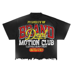 Venta al por mayor de alta calidad de encargo de los hombres de gran tamaño Streetwear gráfico de algodón camiseta sublimación espacios en blanco camiseta fabricante de ropa - Product Image 2