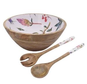 Bol en bois de conception attrayante pour servir l'émail créatif Nouveau bol de nourriture d'ustensiles de cuisine polyvalents de conception. - Product Image 5