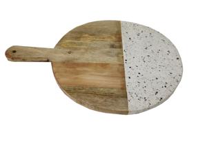 Tabla de Cortar Redonda de Madera Maciza y Mármol, Elegante y Sostenible, Apta para Lavavajillas, para Uso en la Cocina del Hogar - Product Image 3