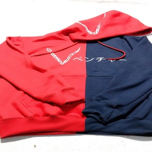 Sweat à capuche en coton rouge foncé et noir personnalisé oem pour hommes - Product Image 1