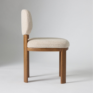 Silla de comedor moderna y contemporánea de madera maciza con asiento y respaldo de tela tapizada para el hogar, hotel y restaurante - Product Image 2