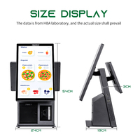 Machine de kiosque de paiement automatique à écran tactile de système de position de commande automatique de double écran de 15.6 pouces pour le restaurant