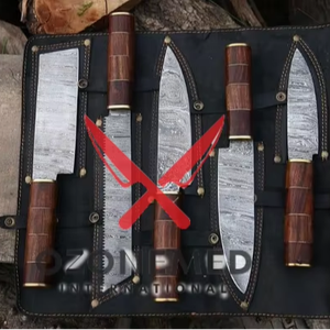 Ensemble de couteaux de chef professionnels faits à la main en acier inoxydable réutilisable pour la cuisine - Product Image 1