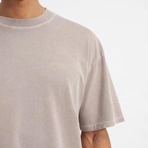 Camisetas de Hip Hop de Gran Tamaño, Estilo Urbano, Felpa, 220g, 100% Algodón, Diseño en Blanco, Logotipo Personalizado, Ropa Urbana para Hombre - Product Image 3