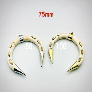 Hermosa pulsera bohemia de moda natural para hombres y mujeres Cuerno y latón con incrustaciones de esmalte para regalos de fiesta de boda de cumpleaños - Product Image 3