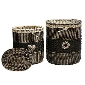 Handmade Design Rattan Storage Laundry <b>Basket</b> <b>for</b> Sustainable Quality Clothes Container Bamboo Wooden Laundry <b>Basket</b> Usage Item - Product Image 3