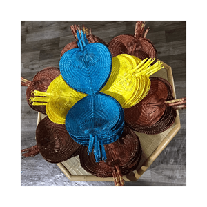 Venta al por mayor de paja de bambú hecha a mano ventilador tejido a mano de verano ventilador hecho a mano ligero y duradero de 99GD - Product Image 5