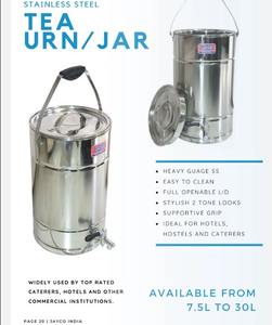 URNA DE TÉ DE ACERO INOXIDABLE DE 30 LITROS, CHAPAS DE ACERO INOXIDABLE DE BUENA CALIDAD CON ACABADO ESPEJO, TAMAÑO DE 30 LITROS - Product Image 6