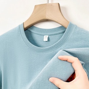 100% algodón de gran tamaño camiseta de peso pesado para hombres 12 colores verano manga corta Casual Top ropa de punto - Product Image 2