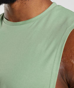 T-shirt sans manches avec Logo personnalisé OEM, découpe creuse en coton, entraînement, Singlet, musculation, débardeur de gymnastique - Product Image 5