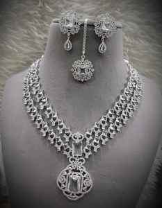 Double Layered Long Set With Matching Earring And Mang Tika <b>Necklace</b> Set Elegant for Weddings Engagements Anniversaries - Product Image 4