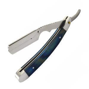 Rasoir de barbier à lame droite de premier fabricant |   Rasoir à cheveux pour barbier |   Porte-rasoir en plastique, acier inoxydable allemand - Product Image 2