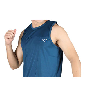 Vente chaude hommes qualité supérieure débardeur personnalisé vêtements de sport Muscle t-shirt respirant séchage rapide sans manches gilet tricoté lavé - Product Image 4