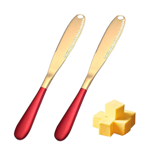Cuchillo para mantequilla de acero inoxidable, mango de latón, cubiertos multifunción de acero inoxidable, pastel, postre, espátula para mantequilla de latón más vendida - Product Image 6