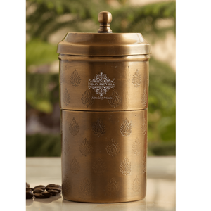 ตัวกรองกาแฟทองเหลืองแท้แบบโบราณสีเข้ม  สามารถปรับแต่งโลโก้ได้ แบบแขวนหู - Product Image 3