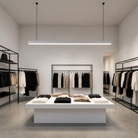 Lampe suspendue linéaire LED en aluminium de 1200 mm pour boutique de mode, 4000K, dimmable, éclairage de plafond pour commerce de détail