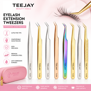 Pince à épiler professionnelle en titane anti-magnétique de 10 mm pour extensions de cils russes, isolation de précision des cils, en acier inoxydable - Product Image 2