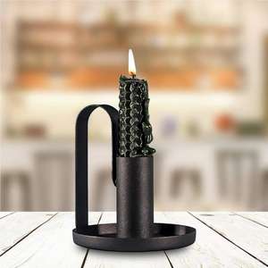 Décoratif pour la maison Design Simple Noir pur Prix le plus bas Décor Métal Fer Bougeoir Pour Table Décor Indien Produits Faits À La Main - Product Image 3