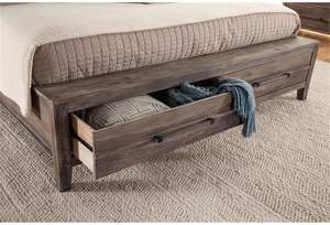 Woodcrafters Diseño tradicional Aurora Desgastado Gris Madera King Sleigh Cama de almacenamiento con estilo de panel - Product Image 3