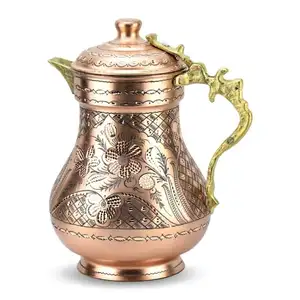 Tốt nhất bán kim loại trà nồi với xử lý tay khắc thiết kế trang trí cổ Ấm đun nước cho Bảng trang trí thổ nhĩ kỳ phong cách trà chậu