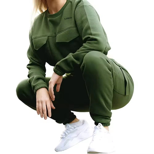 Ensemble de survêtement 2 pièces pour femme, coupe oversize, avec poches avant, en coton, modèle 2026 - Product Image 6